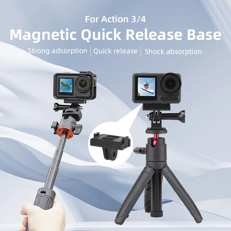 Pre DJI Action 3/4 rýchle vydanie Dock Dock Sports Camera Adaptér magnetické základné príslušenstvo