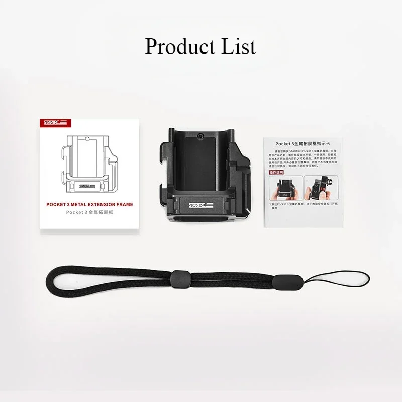 Pre DJI Osmo Pocket 3 Príslušenstvo Kovový predlžovací rámec Multifunkcia klietkovej konzoly rýchleho adaptéra s popruhom s popruhom
