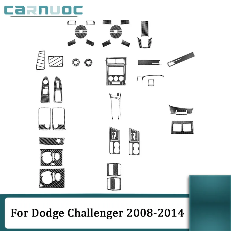 Pre Dodge Challenger 2008 2009 2010 2012 2012 2013 2014 Uhlíkové vlákno čierne nálepky automobil Interiér dekoratívne doplnky