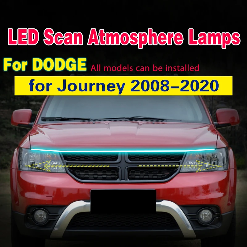Pre Dodge Journey 2008-20 LED DRL skenovanie začínajúce denné svetlo denného svetla Signálna lampa v aute dekoratívne okolité svetlá