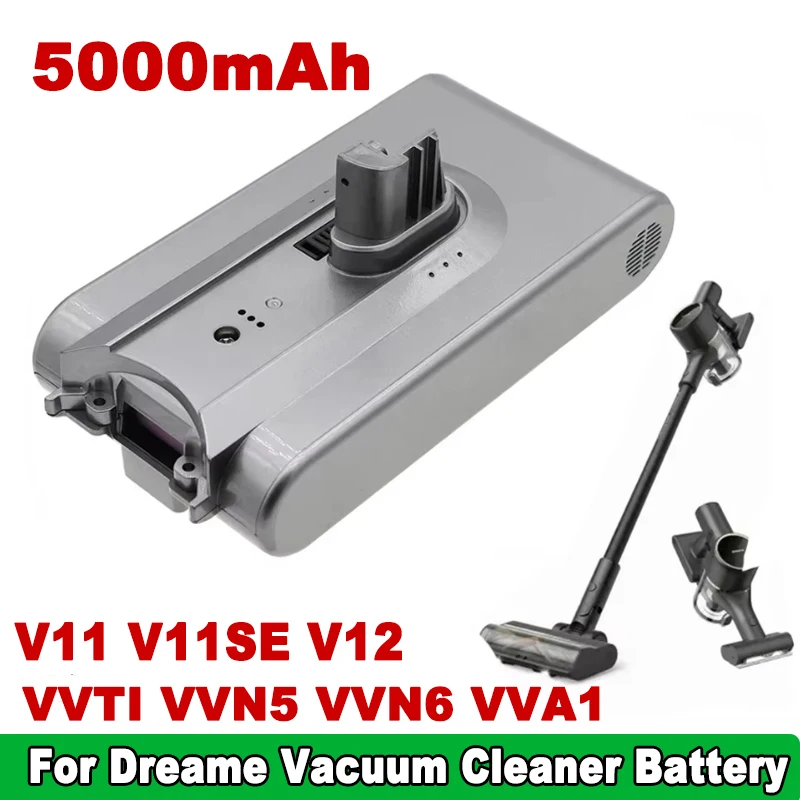 Pre Dreame Ručné bezdrôtové vákuové čistenie V11/V11SE/V12/V12 PRO Výmena príslušenstva batérie 5000 MAH 18650