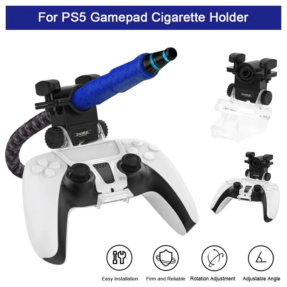 Pre držiak hadíka hadíka PS5 držiteľ hliníkovej rukoväte pre PlayStation 5 Game Controller Chicha Narguile Water Fajčenie Accesso