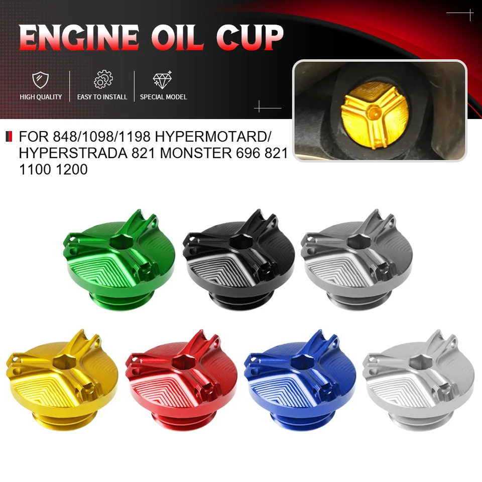 Pre Ducati 848/1098/1198 Hypermotard/Hyperstrada 821 Monster 696 821 1100 1200 M19*2,5 Kryt skrutky skrutky skrutky motorového oleja