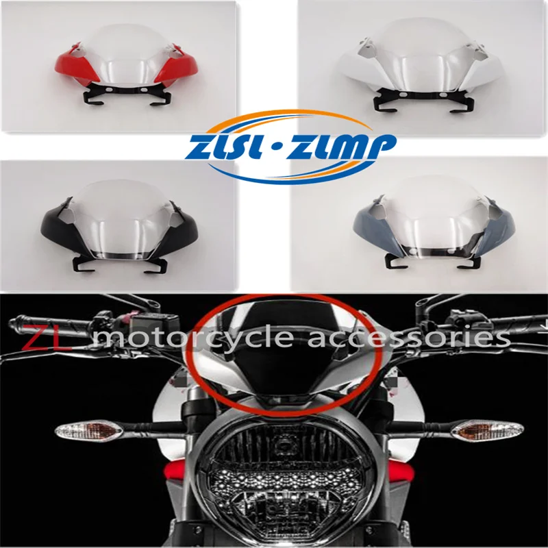 Pre Ducati Monster 797 821 1200R Nose Wining Nad predným svetlometom prednej vodiacej dosky Sapota čelného skla.