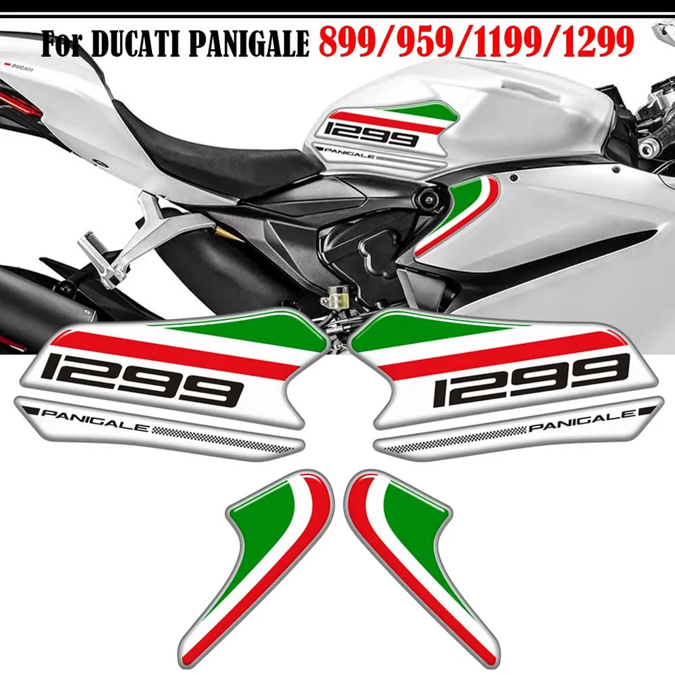 Pre Ducati Panigale V2 899 959 1199 1299 Čierny motocykel, ktorý nekĺzne bočné palivové nálepky na palivovú nádrž Vodotesné podložky