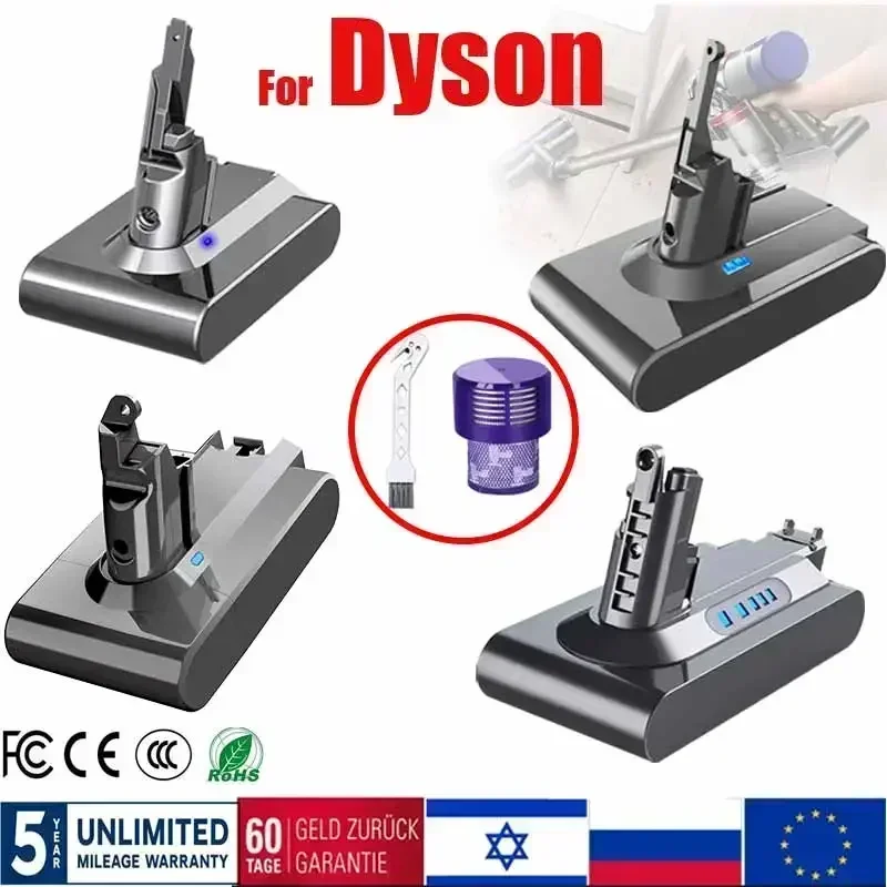 Pre Dyson 6000MAH V6 V7 V8 V10 Nabíjateľná bateria SV10 SV11 SV12 SV09 VACUAM CLEAMER BATÉRIA + VICKUMOVÝ SPOLOČNOSŤ