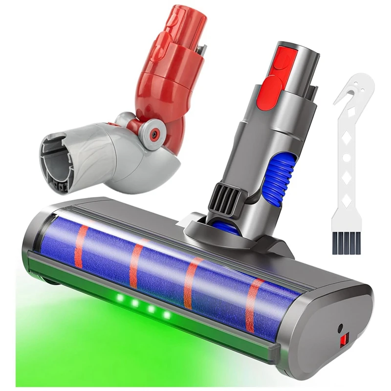 Pre dyson V7 V8 V10 V11 V15 Vákuové príslušenstvo mäkké valčekové drevo podlahové kefka s adaptérom LED prachového svetla s nízkym dosahom