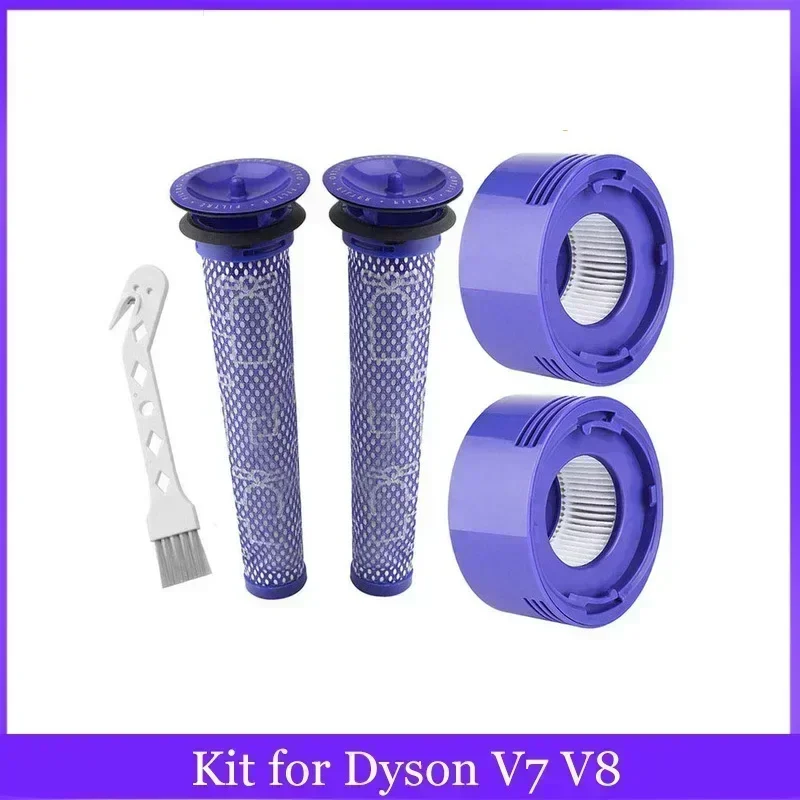 Pre Dyson V8 V7 bezdrôtové vákuové čistiace prostriedky na výmenu predfiltru a po- filter pred filtrom + HEPA post-filtrové príslušenstvo