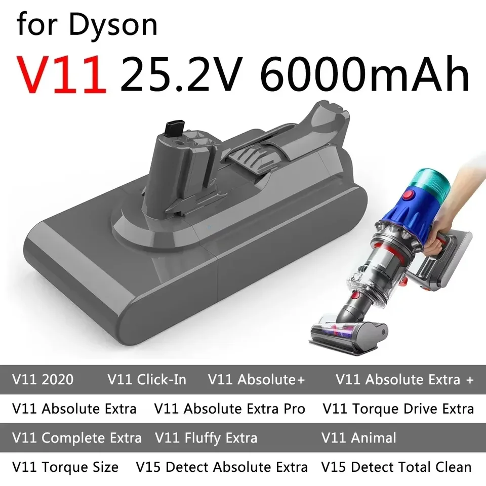 pre Dyson vákuum 6000 mAh 100,8wh batéria pre dysonový moment Dyson Drive Extra V11 Complete Extra V11 Nad načrtol extra V11 Animal V15