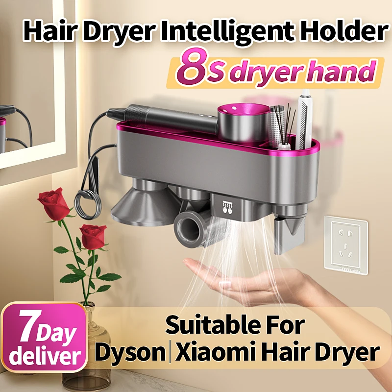 Pre Dyson Xiaomi Hair Suryr Storage Hanger bez vŕtania zmeny na automatickú ručnú sušičovú stenu na stenu držiak na stojan Rack