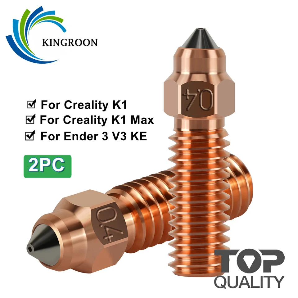 Pre ender 3 V3 KE dýza bimetálny chromium zirkónia meďná telo + kalená oceľová vložka, 3D tlačiareň trysky pre Creality K1 K1max