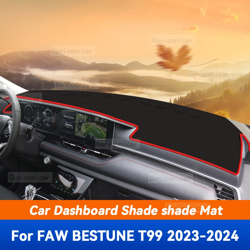 Pre Faw Bestune T99 2023 2024 Automobilový prístrojový palubný panel slnečný odtieň Vyhnite sa ľahkým rohožovým polyesterom vlákno anti-UV kobercové príslušenstvo