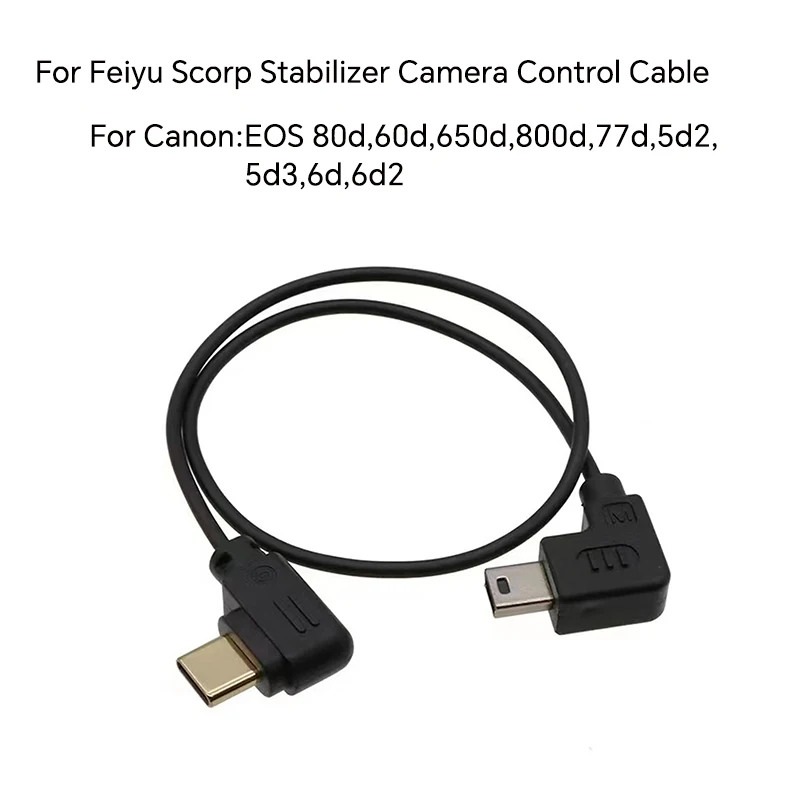 Pre Feiyu Scorp Stabilizer Camera Typ C do Mini USB riadiaci kábel pre Canon EOS 80D, 60D, 650D uvoľňovací kábel uzávierky
