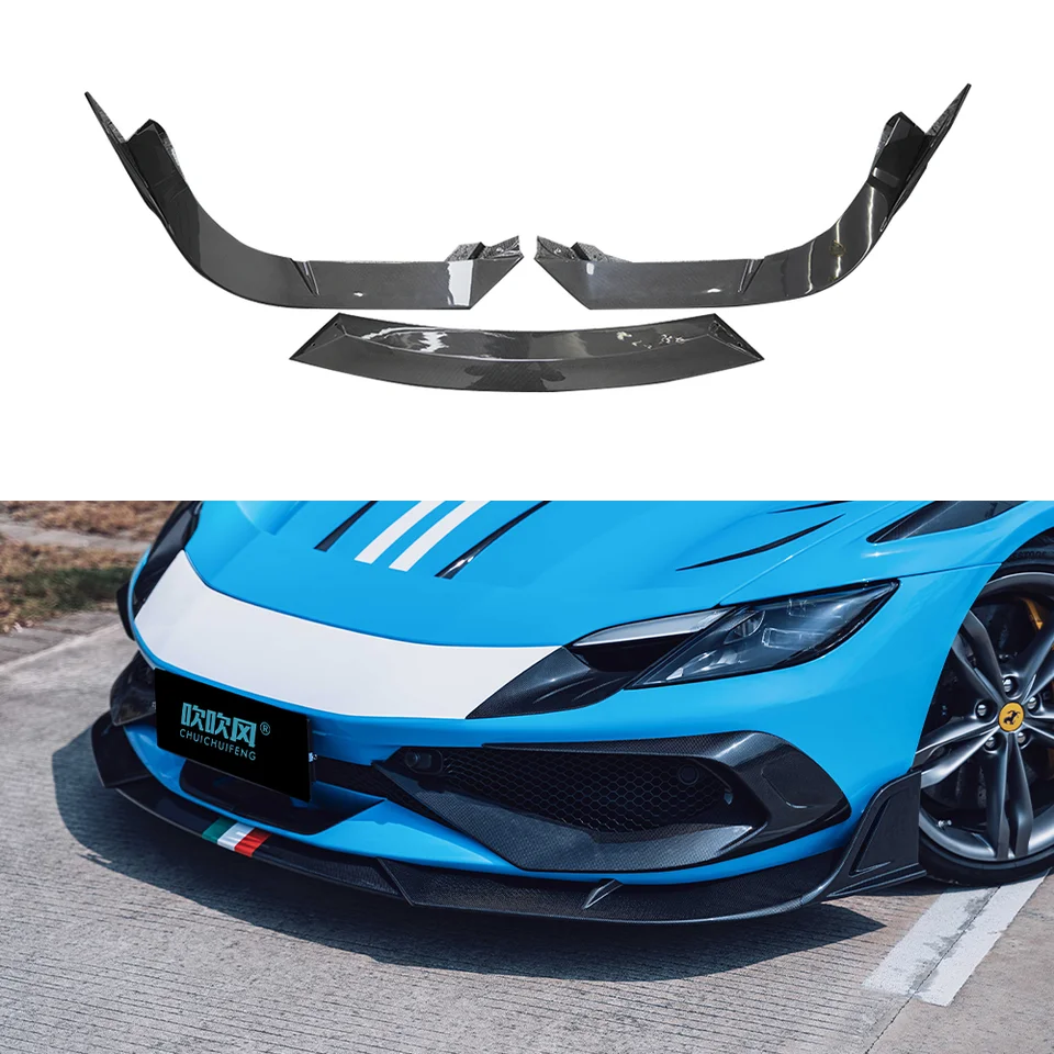 Pre Ferrari 296 GTB BFA SPEAL SPEAT SÚDY Skutočné suché uhlíkové vlákno SPOILER SPOILER DIFFUSER DIFLITER PEP PETNÉ ČASŤ