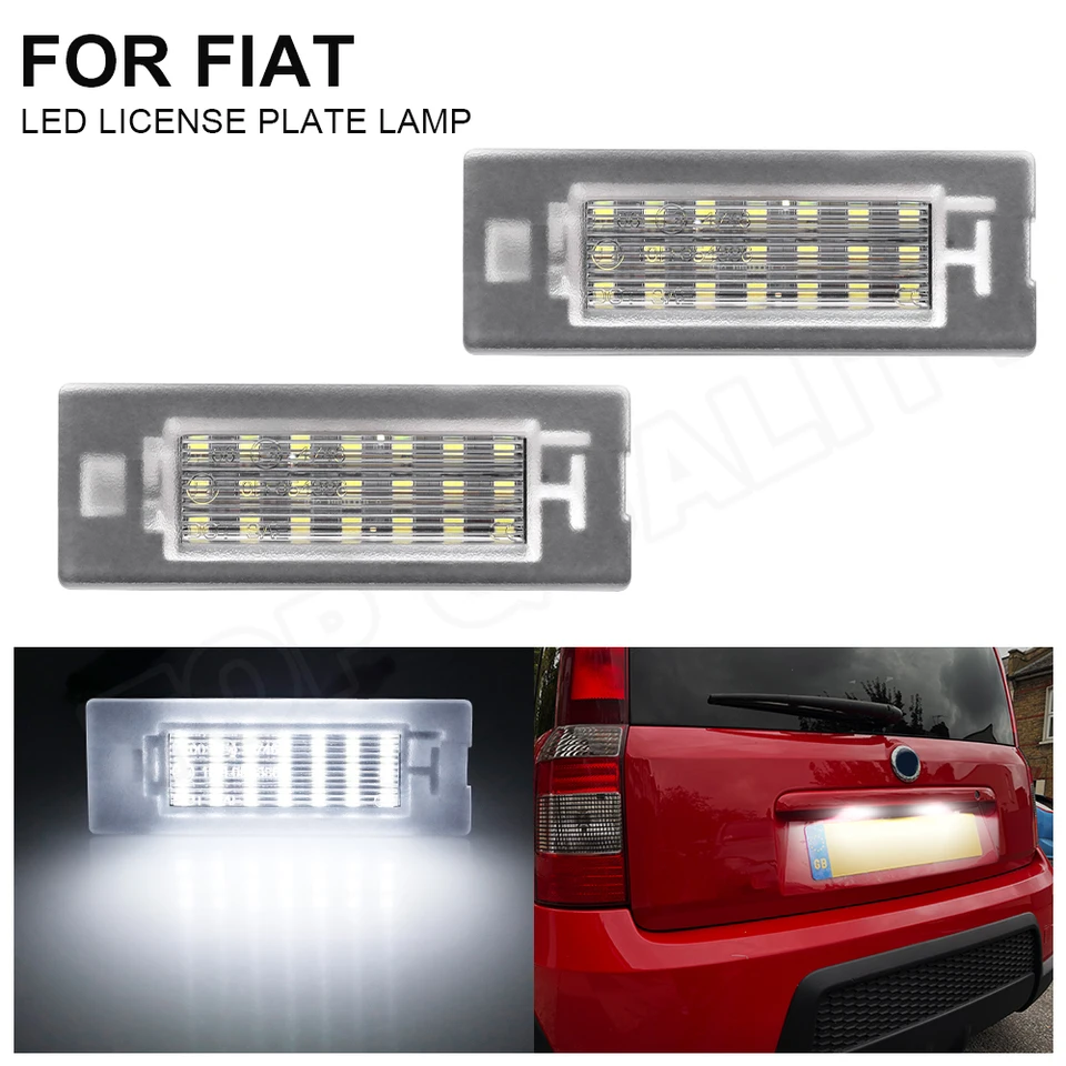Pre Fiat Panda Mk3 Mk4 Typ 169 312 319 2003-2012 Chyba bezplatná biela LED licencia LED LIGHT LIGHT LIGH LAMP OEM#: 71734797
