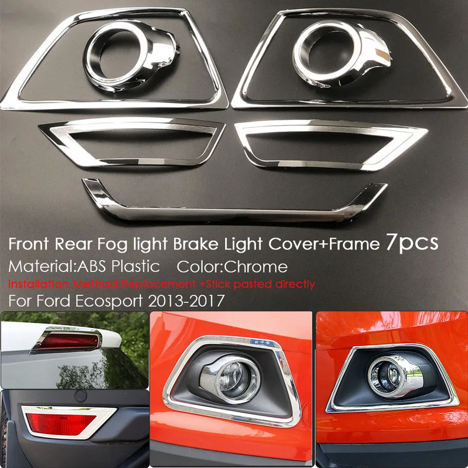 Pre Ford Ecosport 2013 - 2017 Automobilové príslušenstvo predná zadná hmlová lampa Brzdenie Light Light Orezok Dekoratívny kryt slepka ABS plastový chróm