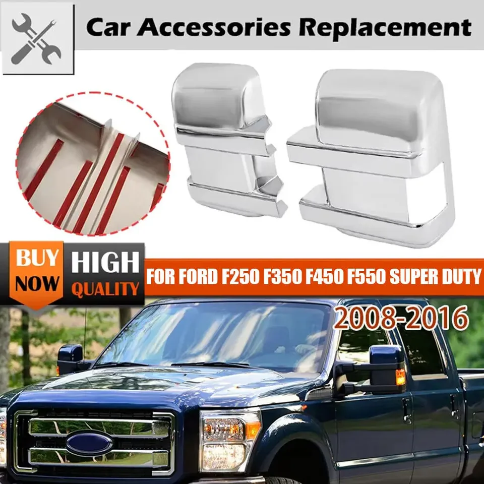 Pre Ford F250 F350 F450 F550 Super Duty 2008-2016 Nálepka Vozpočet bočného zrkadla Kryt krídla Vonkajšia výbava zadného pohľadu