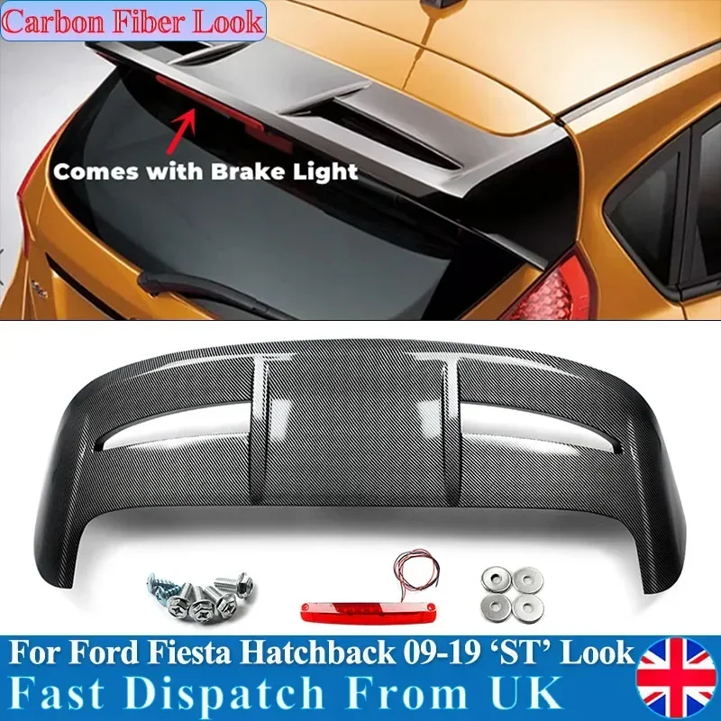 Pre Ford Fiesta Wing zadný spojler uhlíkové vlákno vzhľad strešného spojlera 2009-18 ST MK7