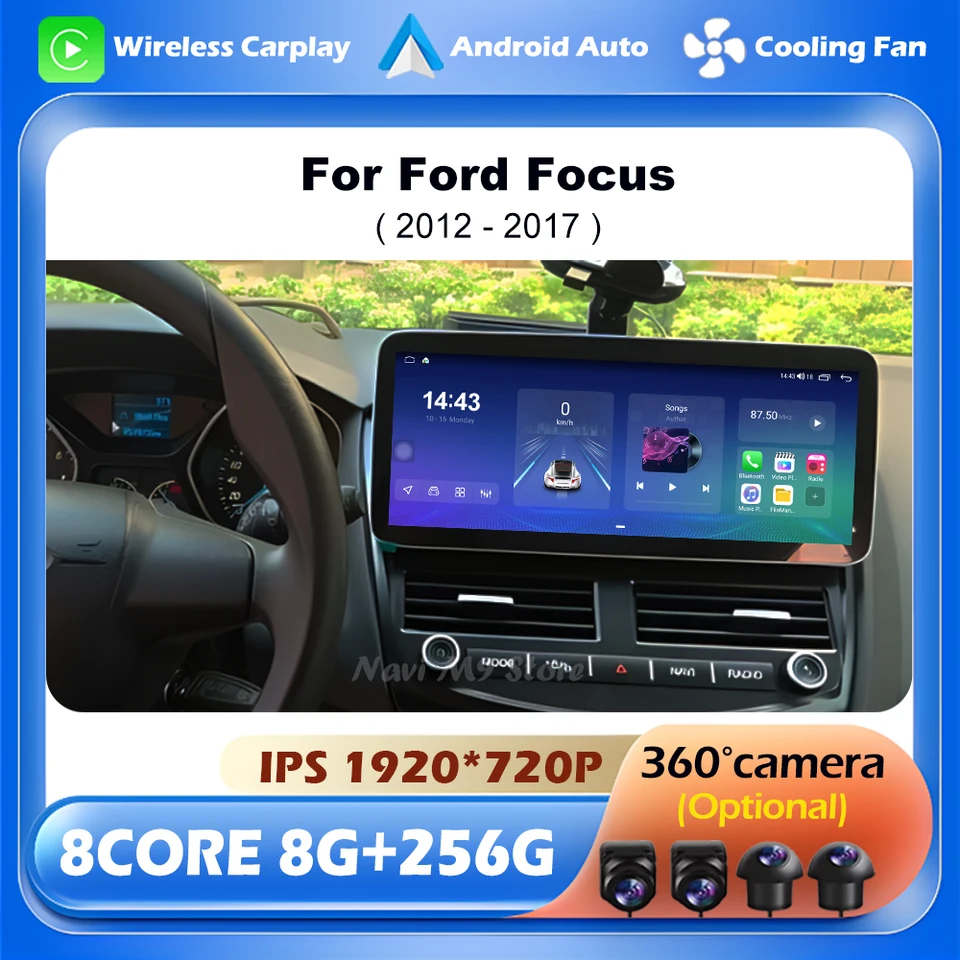 Pre Ford Focus 2012 - 2017 Android Auto Wireless Radio Radio Multimedia Car Intelligent System Navigation GPS WiFi Bluetooth