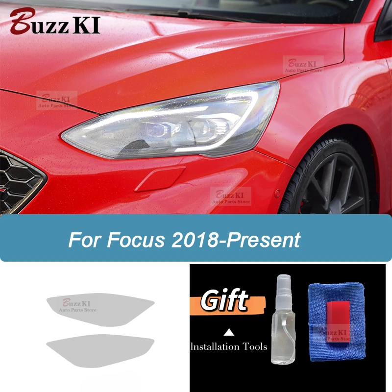 Pre Ford Focus 4 MK4 2019 2020 2021 2 PCS CAR Svetlomet Ochranný film Údeného čierneho priehľadného TPU nálepky proti stropu