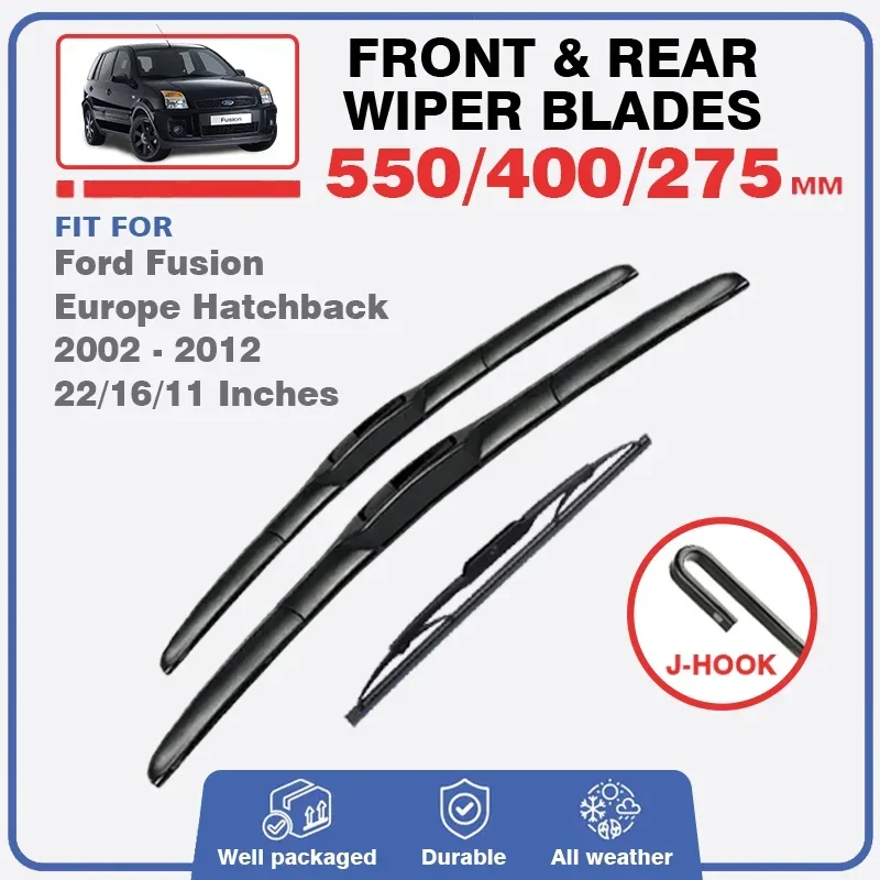 Pre Ford Fusion Europe Europe Hatchback 2002 - 2012 Front ＆ Zadné stierač čepele čelné sklo kefy Cutter Accessories 2007 2008 2010 2005