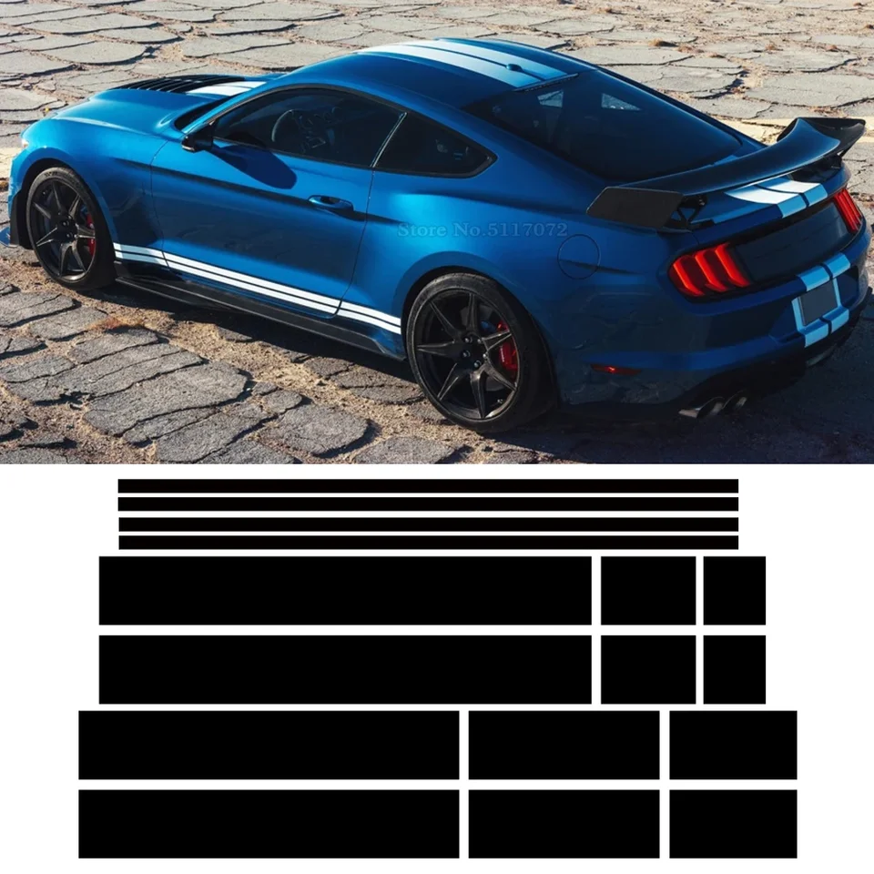 Pre Ford Mustang 2000-prezent GT Shelby 500 CAR HOOW ROOF TRUNK Vinyl Dozáčka Side Stripe Sticker Sport Accessories 1Set
