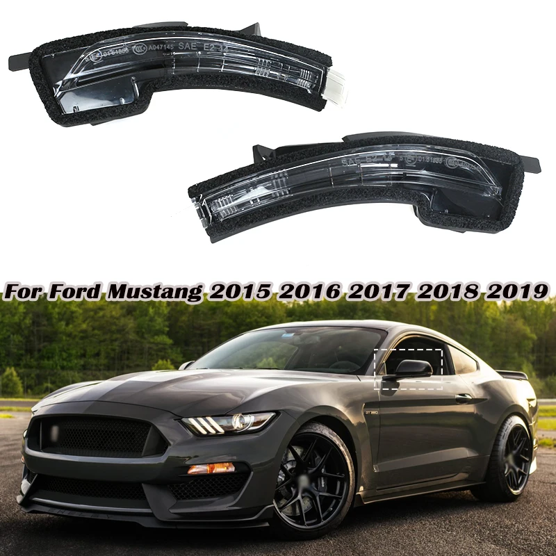 Pre Ford Mustang 2015 -2019 Príslušenstvo vozidla Bočné zrkadlo Otočenie signálu Lampa Automatické zadné zobrazenie Zrkadlo Svetlo