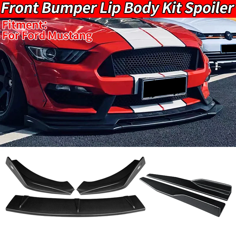Pre Ford Mustang Car predný nárazník Splitter Splitter Spoiler Difúzor Difúzor bočné sukne predlžovanie ABS nastaviteľné príslušenstvo Body súpravy Body