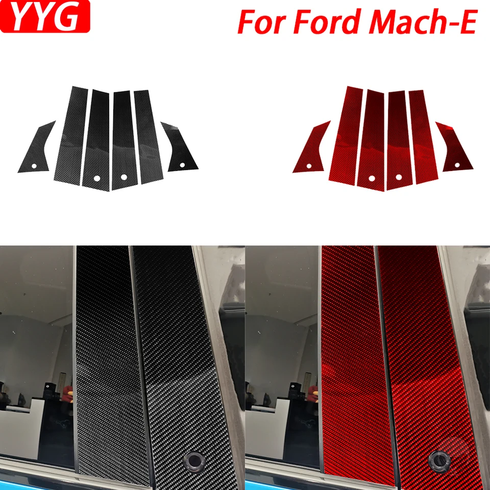 Pre Ford Mustang Mach-E 2021 2022 Automobilové príslušenstvo Kombonické vlákno Vonkajšie dvere stĺpcov