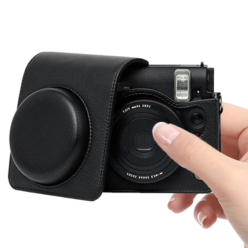 Pre Fujifilm Instax Mini 99 Ochranná kamera s taškou na kožu s koženým kamerom s nastaviteľným ochranným puzdrom remienka