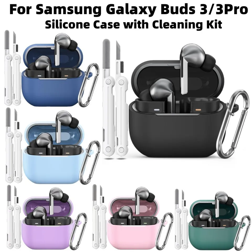 Pre galaxie Samsung Galaxy Buds 3/3 Pro Soft Silikone Case s ochrannou súpravou Cleaner Kit pre Galaxy Buds 3 príslušenstvo s Keychainom