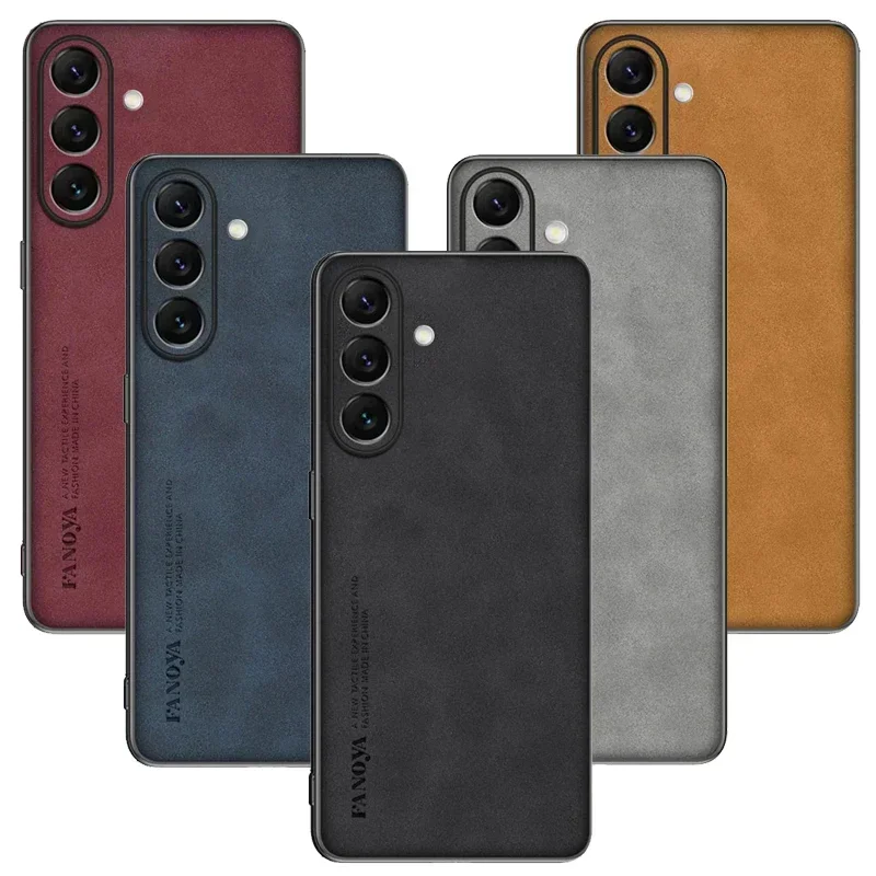 Pre Galaxy A26 A56 5G Frosted PU Leather Cover, Anti-Shock Matting Hard Plastic pokožka pre Samsung Galaxy A36 A06 A16