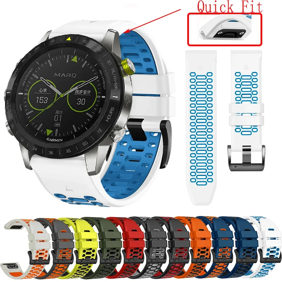 Pre Garmin Fenix ​​7x 7 Pro 6 6x Pro 5x 5 Plus Sapphire Solar Watch Strap Ruka Rýchla uvoľnenie 26 mm 22mm silikónové pásma náramku