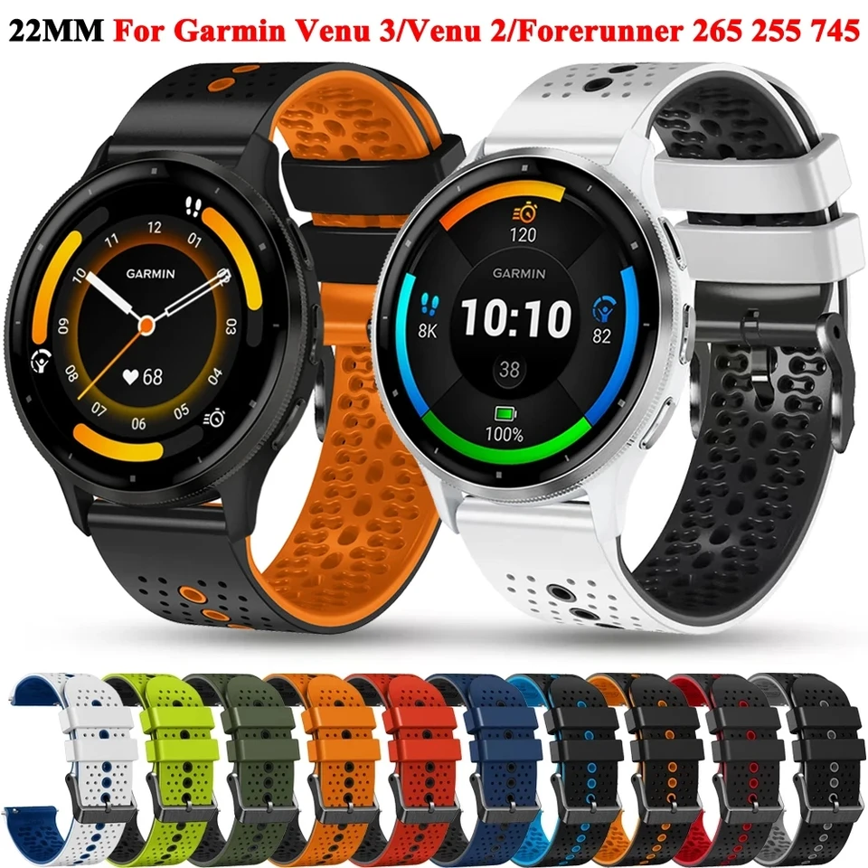 Pre Garmin Forerunner 265 255 hodinky Smarwatch 22mm Silikone Band pre Garmin Venu 3 Vivo Active Active 4 Bracelet WatchBand