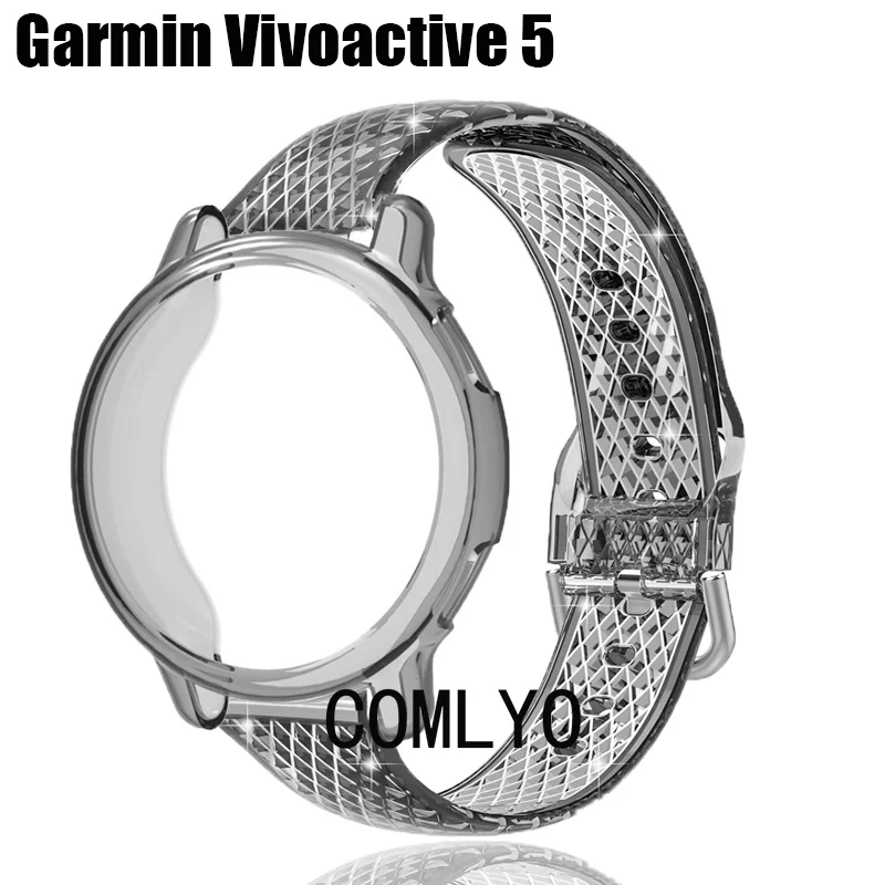 Pre Garmin VivoActive 5 Smart Watch Case Panel TPU ochranný kryt nárazník Clear Band Sports Women Men