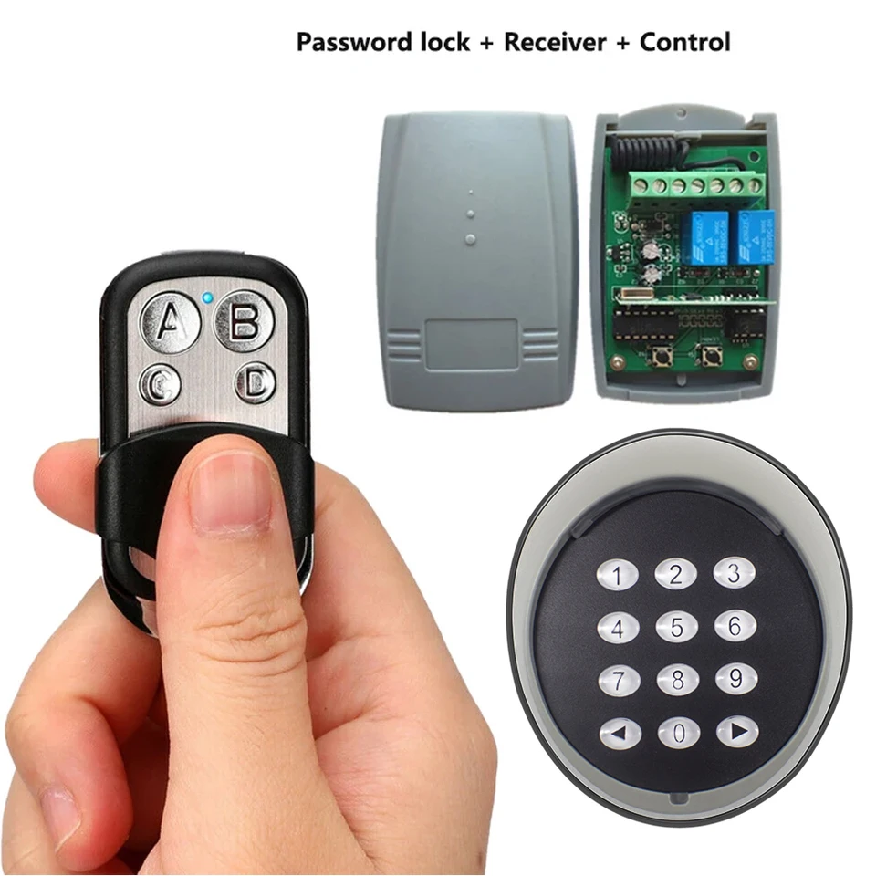 Pre garážové brány Dvere Access Control Learning Code Wearless Keyboard Heslo Switch 433 MHz diaľkové ovládanie a prijímač