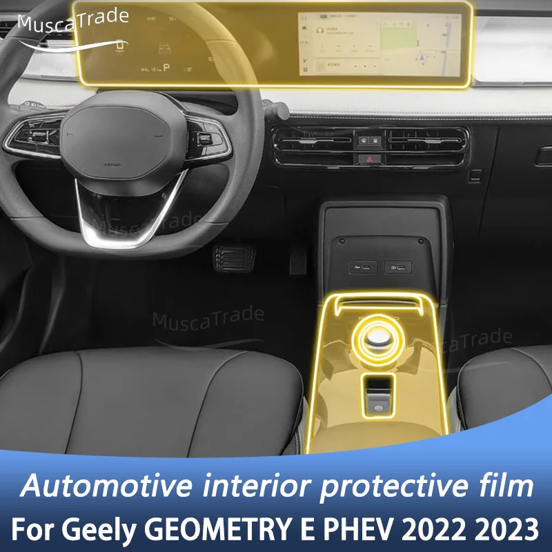 Pre Geely Geometry E PHEV 2022 2023 CAR Interiér Center Transparentná TPU Ochranná fólia proti Scratc Oprava