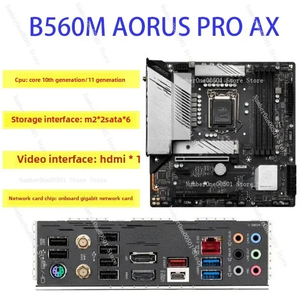 Pre Gigabyte B560M AORUS PRO AX Základná doska 128 GB LGA 1200 DDR4 Micro ATX Mainboard 100% Testovaná rýchla loď