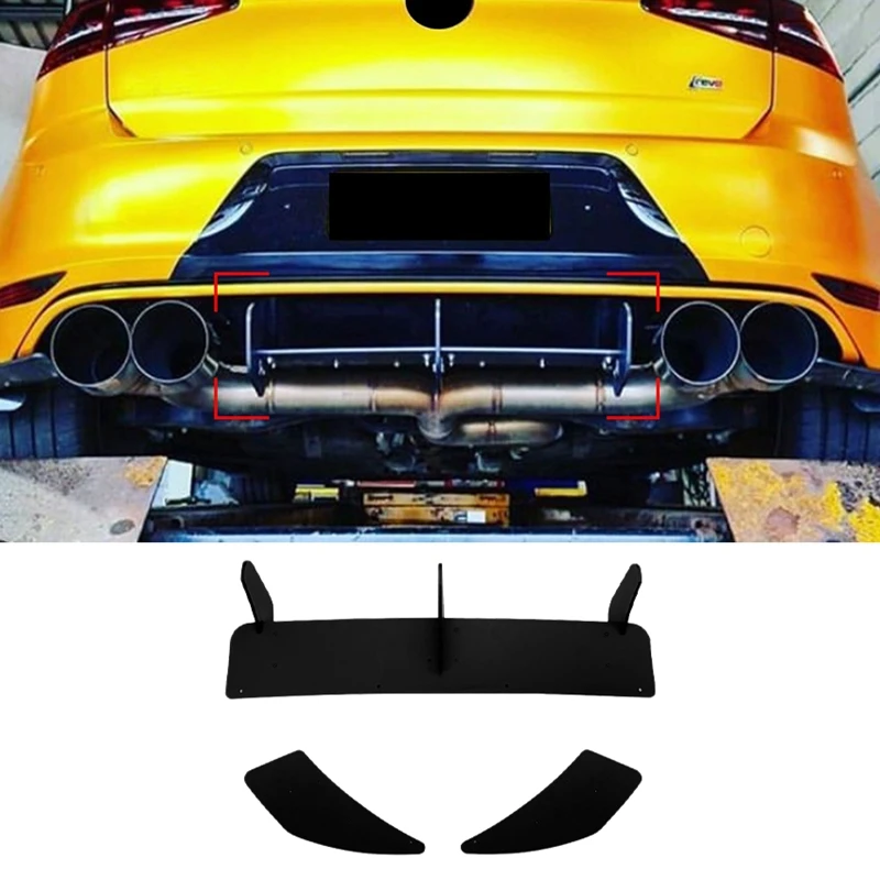 Pre golf 7r golf 7 R 2013-2016 lesklý čierny zadný nárazník rozptyľovač splitter Spoiler Fins Trim