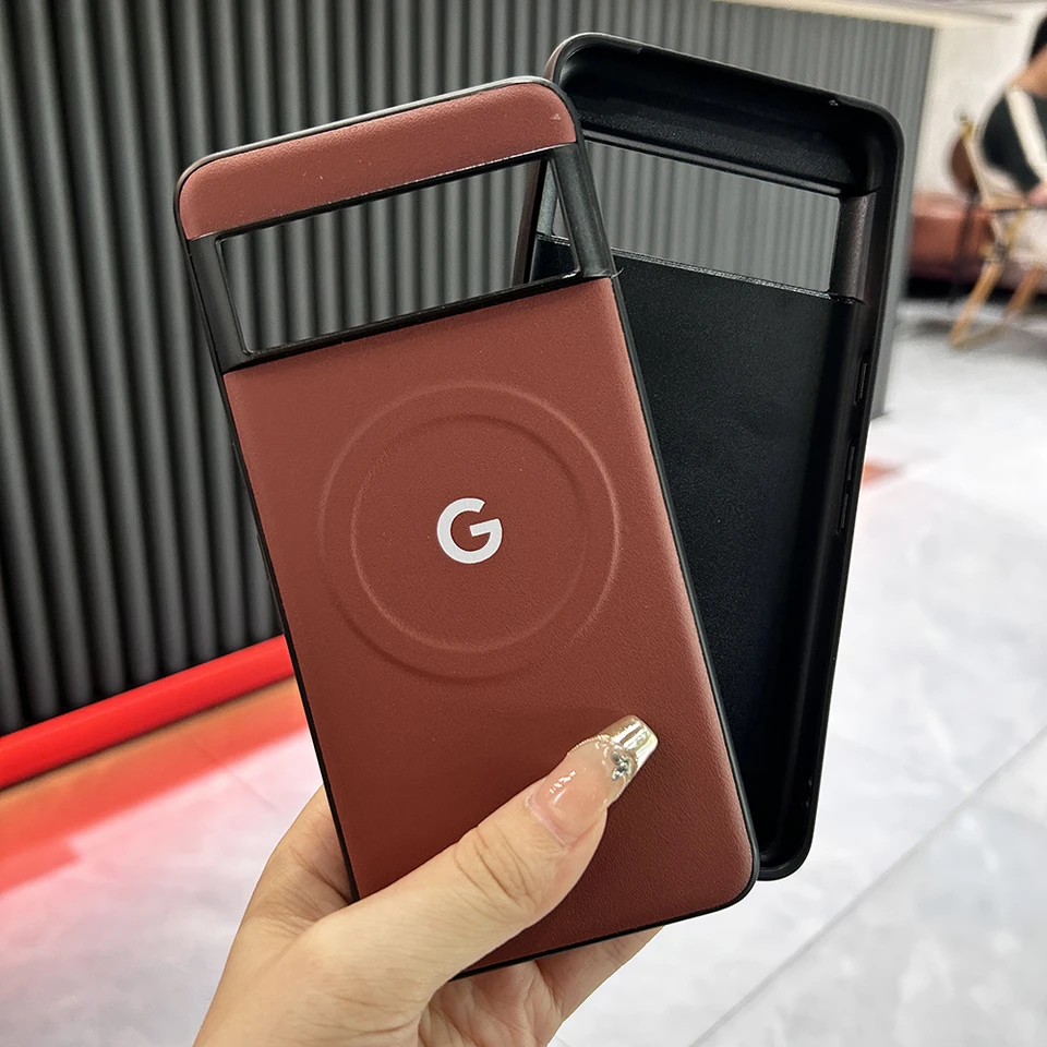 Pre Google Pixel 8 8Pro 8a 7 7Pro 7a Puzdro Koža mäkký PU zadný kryt Magnetické bezdrôtové nabíjanie pre ochranný kryt Magsafe