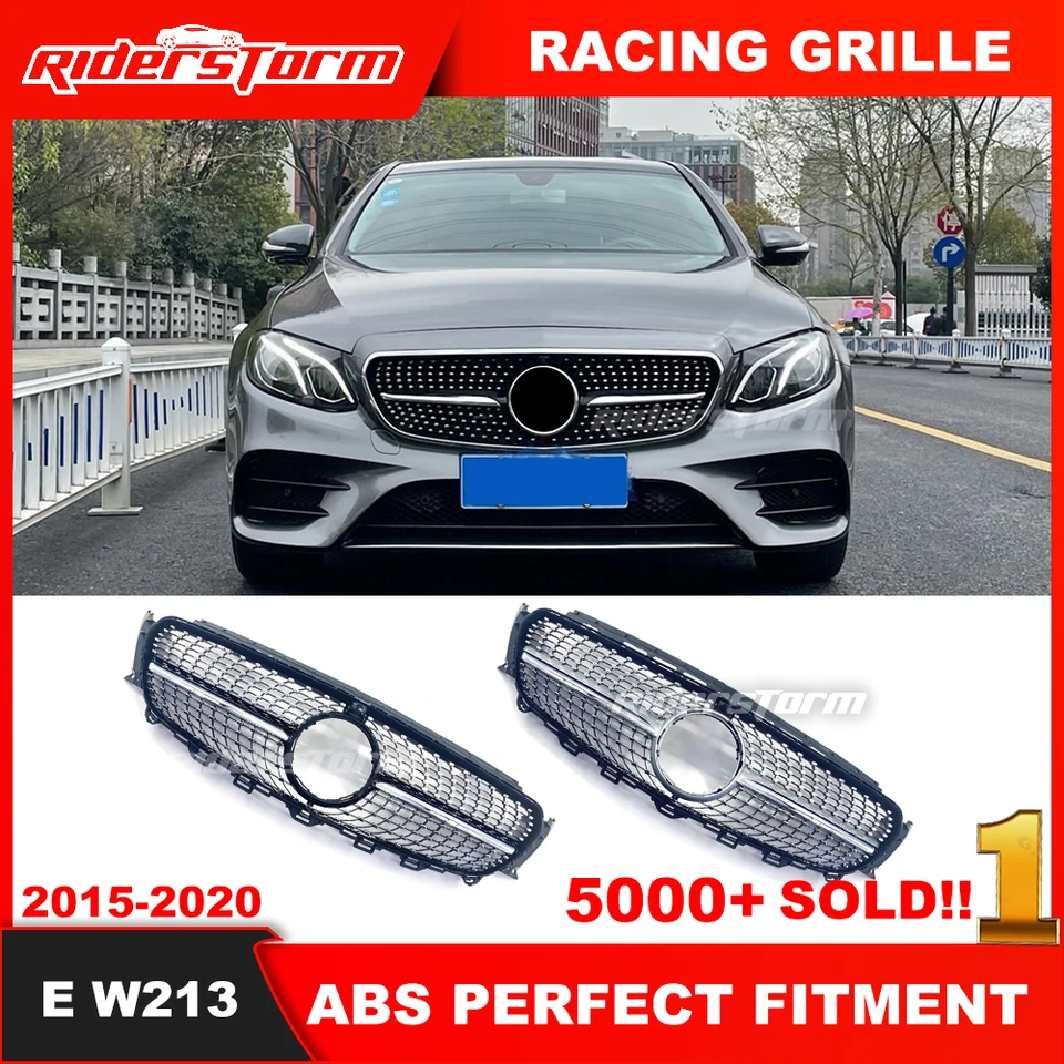 Pre gril triedu W213 W238 Diamond Grille Front Mesh Auto časť pre E200 E250 E300 2016-2018 E Coupe Front Grille