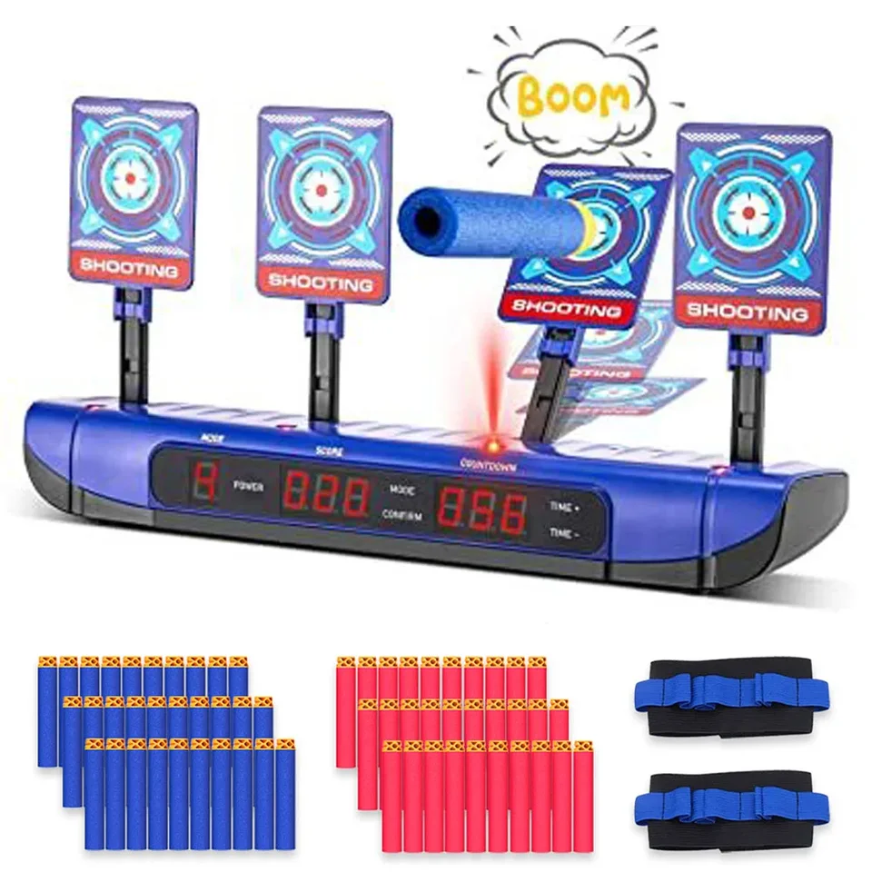 Pre Gun Guns Guns Shoot Shooting Cieľ 4 režimy Digitálne skóre Automatické resetovanie cieľových hračiek na streľbu pre deti pre deti vo veku 2 až 4 roky