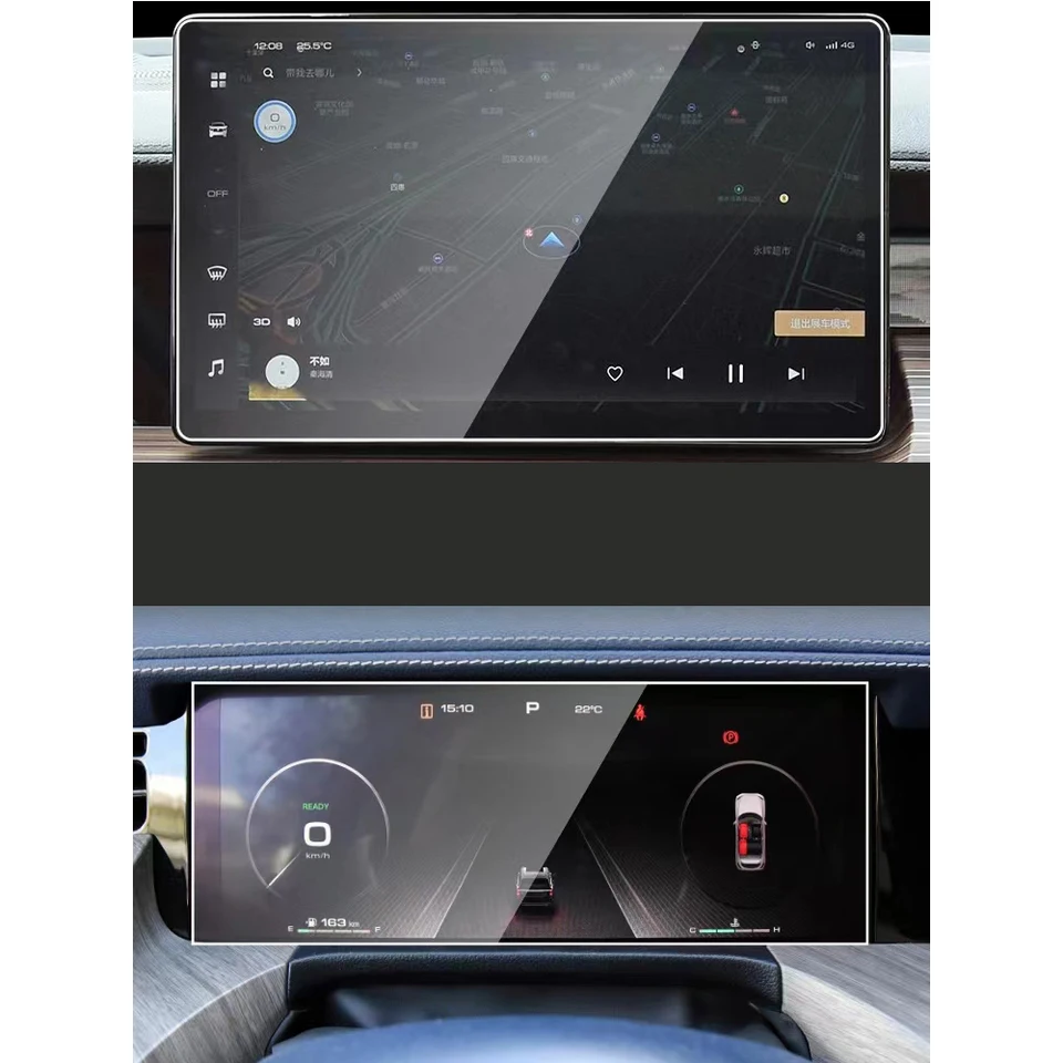 Pre GWM Tank 500 2023 2024 Temperovaná sklenená sklenená obrazovka Protector Film GPS navigačný dotykový displej a Dashboard TPU Dashboard TPU