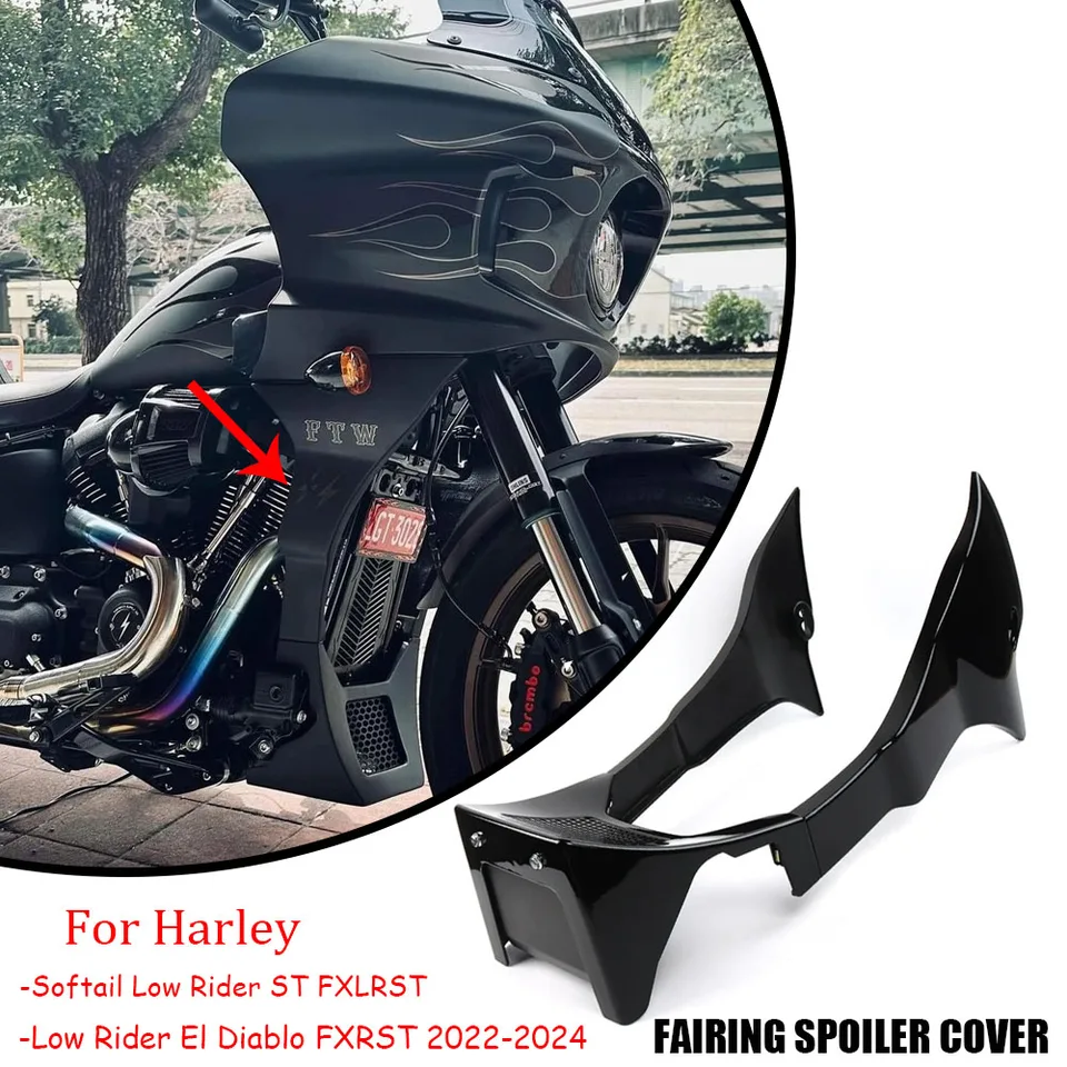 Pre Harley Softail Low Rider St & Fxlrst 2022-2024 Nové doplnky pre motocykle Čierny ABS Plastický kapoler Spoiler Cover Súprava