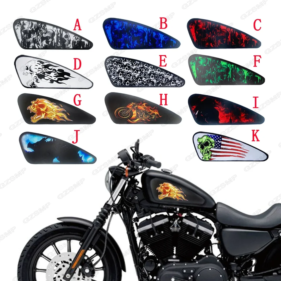 pre Harley Sportster XL 883 1200 48 72 Nálepka lebky na motocykli palivová nádrž