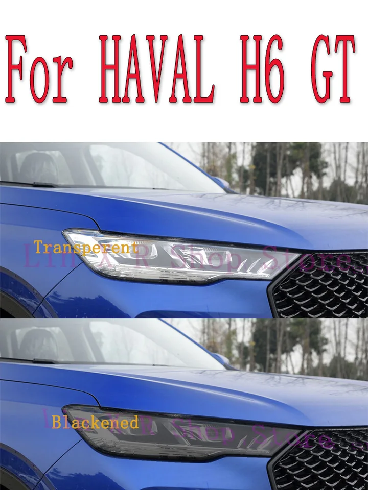 Pre Haval H6 GT 2022 2023 Svetlomet automobilu Tint Black Film Cocer Vinyl Protection Transparentné príslušenstvo TPU nálepky TPU