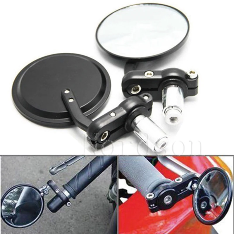 Pre hliníkové strieborné zliatiny upravené motocyklové elektrické auto Universal Classic Retro Skladanie čierneho okrúhleho rukoväte zrkadlo
