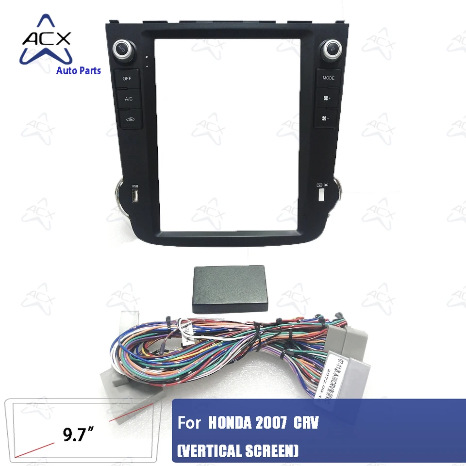Pre Honda 2007 CRV (9,7inch, vertikálna obrazovka) Car Radio Fascias Tesla v štýle Android GPS MP5 Stereo Player 2Din Head Unit Panel