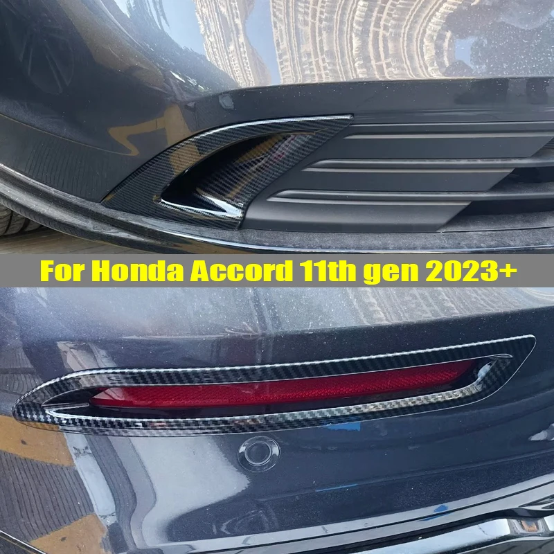 Pre Honda Accord 11. Gen 2023 2024 Automobilové príslušenstvo predné zadné hmlové svetlo svetlo Light Tink Cover Cover ABS uhlíkové vlákno Čierne