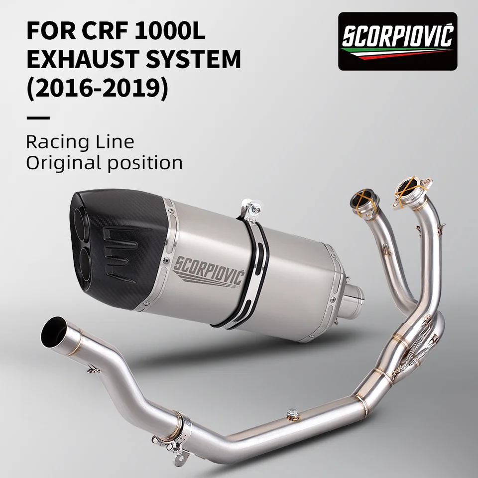 Pre Honda Africa Twin CRF1000 CRF1000L Úplné výfukové výfukové plynové potrubie 16-19 rokov